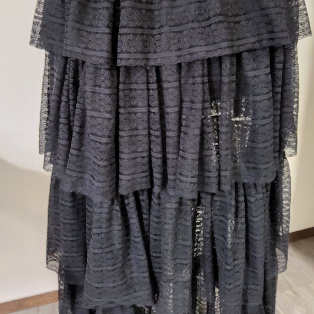Free People Intimatley Let's Go Girls Fairy Tiered Lace Ruffle Maxi Skirt M - Picture 2 of 5